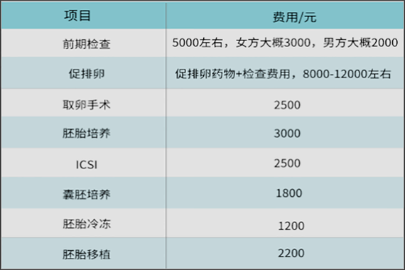 试管供卵试管代怀费用表(试管供卵代怀费用表详解)